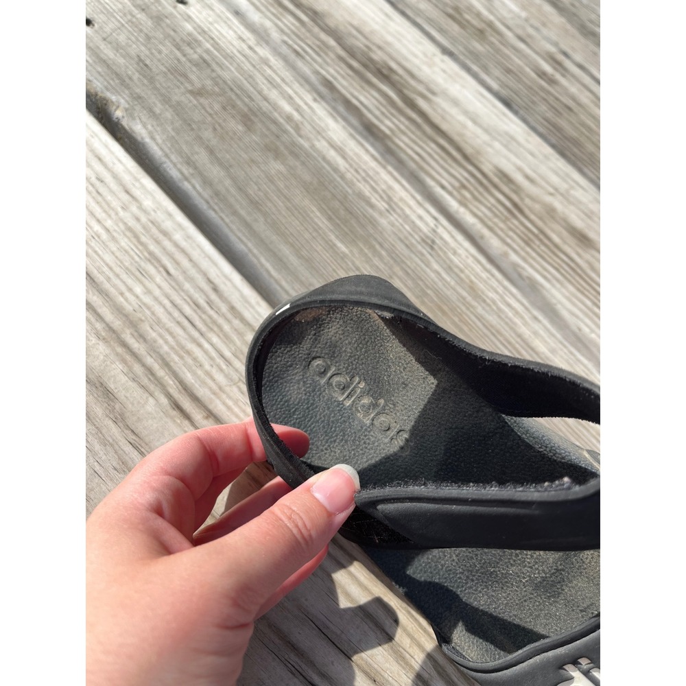 Adidas Black Velcro Strap‎ Sandals Kid's Size 3 Water Shoes Comfort Slides - Picture 3 of 6